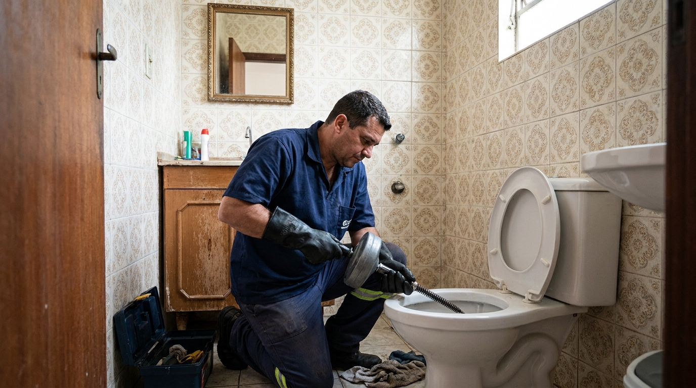 Desentupimento de vaso com equipamento em Vila Velha‑ES