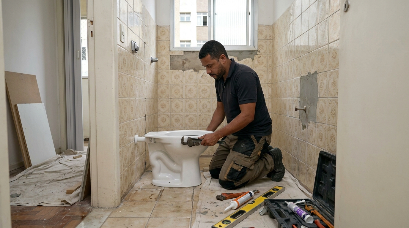 Instalação de vaso sanitário profissional em Vila Velha‑ES